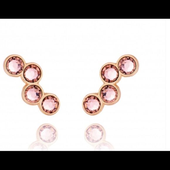 Swarovski wave crystals earrings rose gold plated - Picture 1 of 8